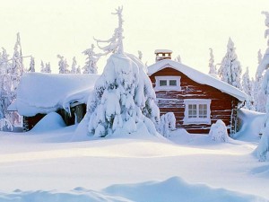 Casa sommersa della neve